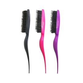 Baluue 3pcs Boar Bristle Curly Hair Comb Set Random Color Scalp Massager for Thick and Curly Hair Mini Massage Brush for Women and Men
