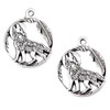 YionZian 30pcs Alloy Antique Silver-Plated Animal Wolf Pendant Charms For