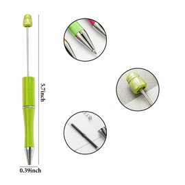 YYBD 30Pcs Beadable Pens Plastic Bead Pen Black Ink Ballpoint Pen Creative Diy Pen Assorted Cute Cool Pen for Children Student Teacher Bridal Graduation Gift Office School Supplies (Multi Colors)