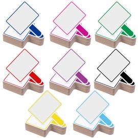 Crtiin 40 Pcs Colorful Dry Erase Paddles Auction Paddles Mini Dry Erase Board Small Handheld Double Sided Whiteboard Quick Response Answer Board for Student Teaching Classroom (Multi Color)