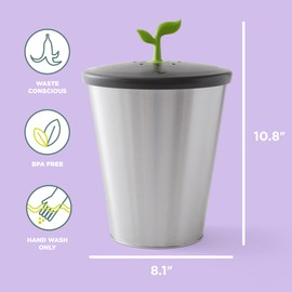 Chef'n 5269025 ECOCROCK COMPOST Papelera, 75 galones, acero gris