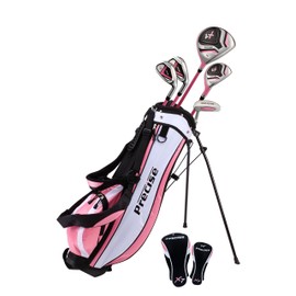 Precise X7 Junior Complete Golf Club Set for Children Kids - 3 Age Groups Boys & Girls - Right Hand & Left Hand! (Pink Ages 6-8, Right Hand)