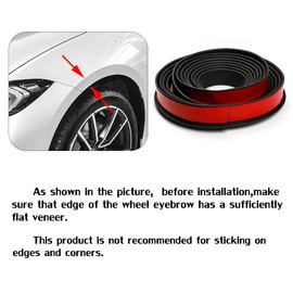 XmuxHai (4.5CM)*20FT Car Wheel Eyebrow Arch Trim Lips Strip Fender Flare Protector Universal Rubber Wheel Eyebrow Protector for Car and Truck Fender Flare Edge Trim(4.5CM)
