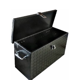 24 Inch Black Diamond Plate ATV UTV Aluminum Tool Box Universal Fit
