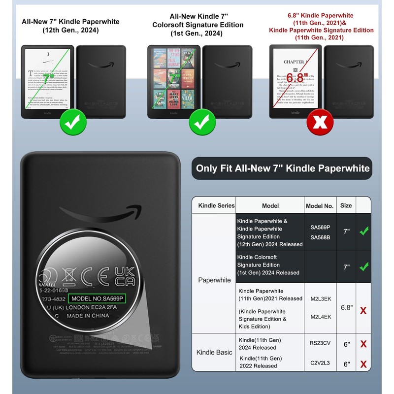 MoKo Hülle für All-New 7" Kindle Paperwhite 12. Gen 2024