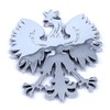 Poland 2.5" Polish Polski Eagle with Crown Chrome 3D Emblem