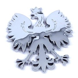 Poland 2.5" Polish Polski Eagle with Crown Chrome 3D Emblem Decal Badge Polska