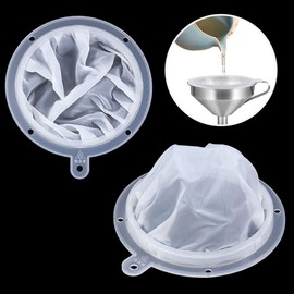 Namvo 3PCS Fine Strainer Food Strainer Filter Wine Filter Fits 5" Kitchen Funnel for Filtering Juice, Milk, Coffee, Wine, Soy Milk, Juice - 200/300/400 Mesh