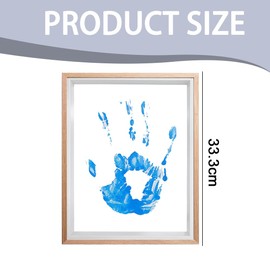 Family Handprint Set, Wooden Frame for Crafts, Endless Gift Set, Non-Toxic Colours, Transparent Sheets, Baby Handprint and Footprint Set, Gift For New and Expecting Parents