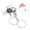 Sosoport 2pcs Compass Quote Keychain Airplane Compass Keychain for Survival