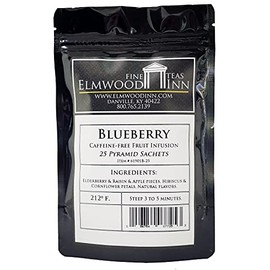 Elmwood Inn Fine Teas, Blueberry Caffeine-Free Fruit Infusion, 25 Pyramid Sachet Tea Bags