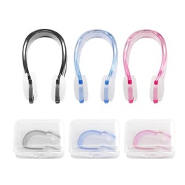 Pack of 3 Nose Clip Swimming Nose Clip Swimming Children, Non-Slip Nose Clip for Swimming, Nose Clips Waterproof Nose Clip with Storage Box for Swimming Beginners Professional Swimming