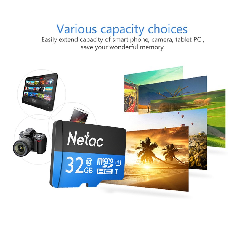 Netac P500 Class 10 32G Micro SDHC TF Flash Memory