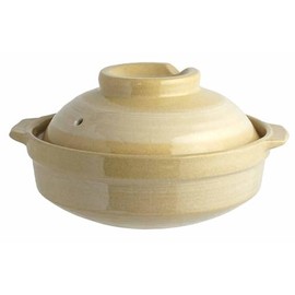 Living Room Brush Pattern Earthenpot, No. 4, 6.7 inches (17 cm), Single Person Pot, Shallow Type, Capacity 0.65 L