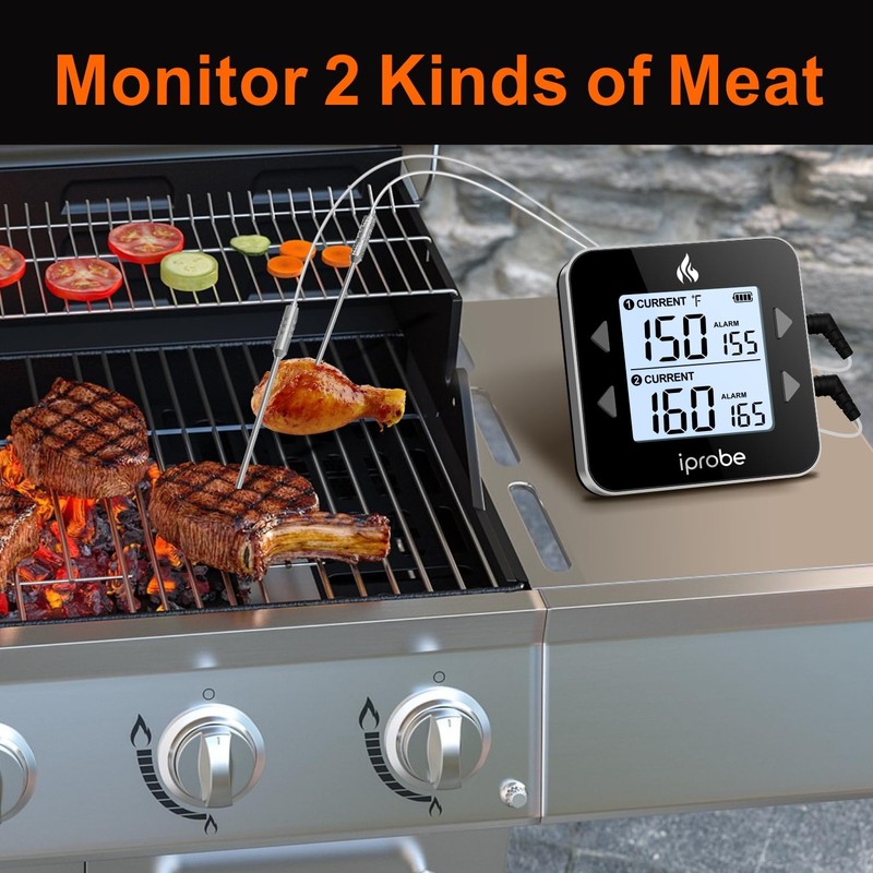 iProbe Dual Probe Rechargeable & Waterproof Digital Meat Thermometer for