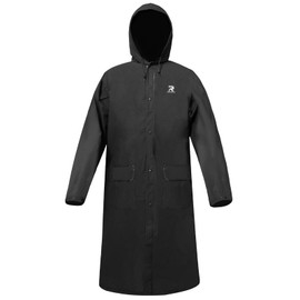 RainRider Long Raincoat for Adult Waterproof Lightweight Rain Jacket Reusable Rainwear(Black,XL)