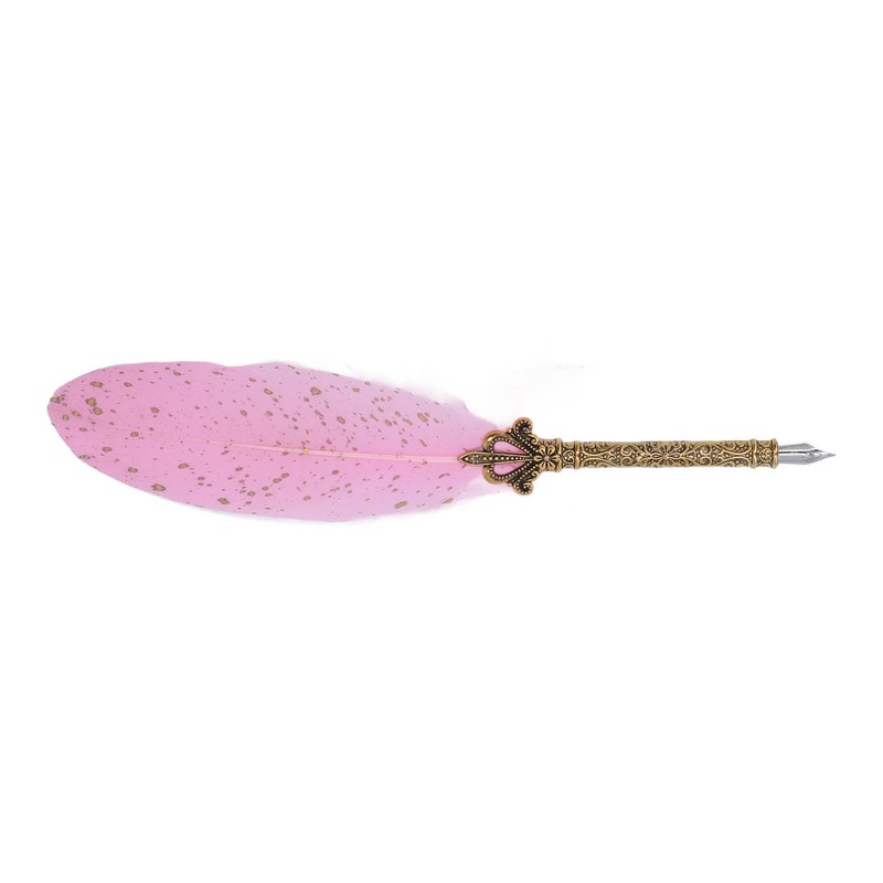 Quill Pen Set Retro Elegant Exquisite Pattern Smoothing Writing Feather