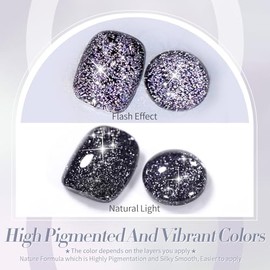 Born Pretty UV Nagellack Glitzer Schwarz Reflektierendes Gel Nagellack UV LED Soak off Manicure Gel Lacquer Varnish