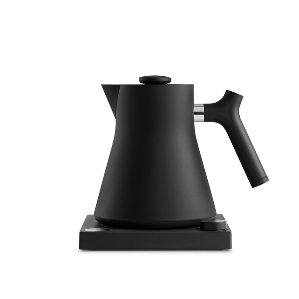 Fellow Corvo EKG Electric Tea Kettle - Pour Over Coffee and Tea Pot - Quick Heating Kettles for Boiling Water - Temperature Control and Built-In Brew Timer - Matte Black - 0.9 Liter