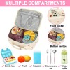Bluboon Beige Corduroy Strawberry Lunch Box Insulated Cooler Bag for