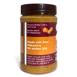 Heat by crait Habanero Peanut Butter 16 Ounces –Low Sugar, Easy to Spread, Creamy Spicy Peanut Butter Made with Real Habanero, Vegan, Palm Oil Free, Gluten-Free