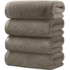 AYO Bath Towels, Set of 4, Dark Brown, Hotel Specifications,