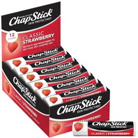 ChapStick Cuidado de los labios, fresa clásica, 12 unidades – Bálsamo labial a granel, afrutado y dulce, 0.15 oz Ea