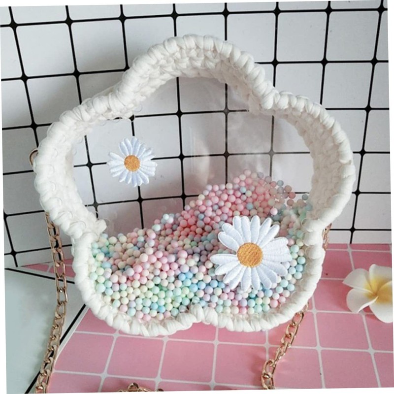 OHPHCALL 4pcs Yarn Basket Base Heart DIY for Crochet Transparent