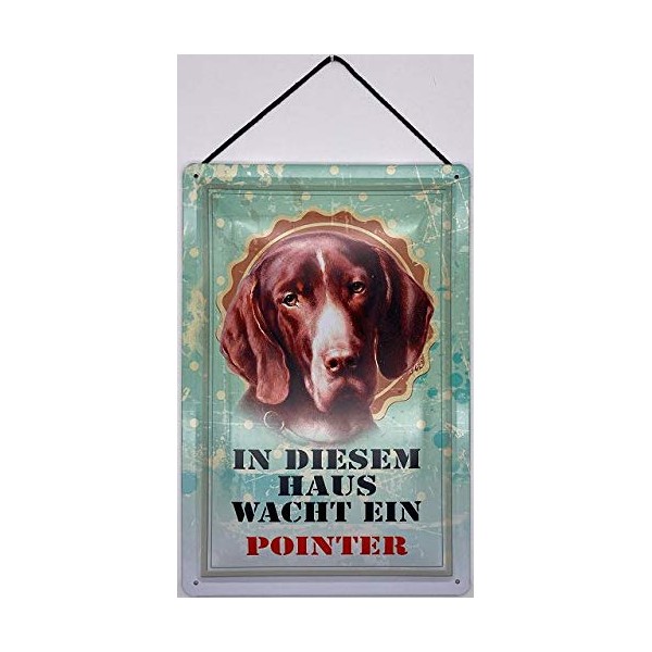 Blechschild With cord 30 x 20 cm dog sign: In