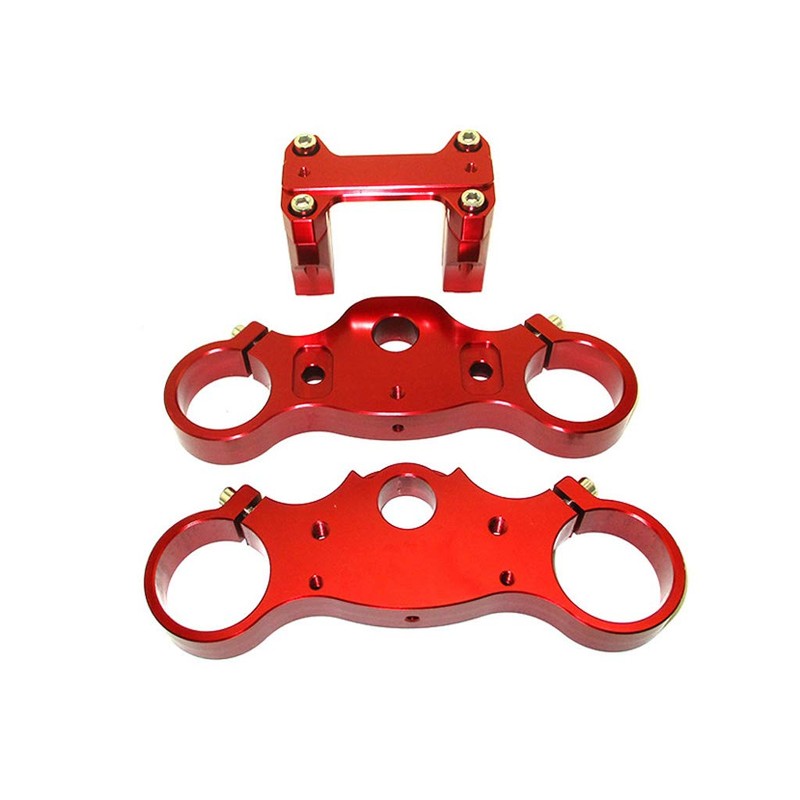 TC-Motor Red CNC Aluminum 45/48-22mm Triple Clamp Set For Pit