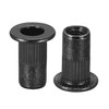 sourcing map M3 Rivet Nuts Carbon Steel Zinc-Plated Knurled Flat