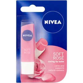 Nivea Caring Lip Balm, 4.8 g, Soft Rose, Pack of 12