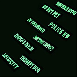 Removable Dog Patches for Vests & Harness - Reflective / 2" x 6" Large White Letter/2 Pack. (DO NOT PET, Large(2 x 6"))