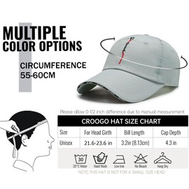 Clape Quick Dry Running Cap Ultra Thin Baseball Cap UV Protection Outdoor Sport Cap Adjustable Golf Cap Lightweight Unstructured Hats CP13-Light Gray