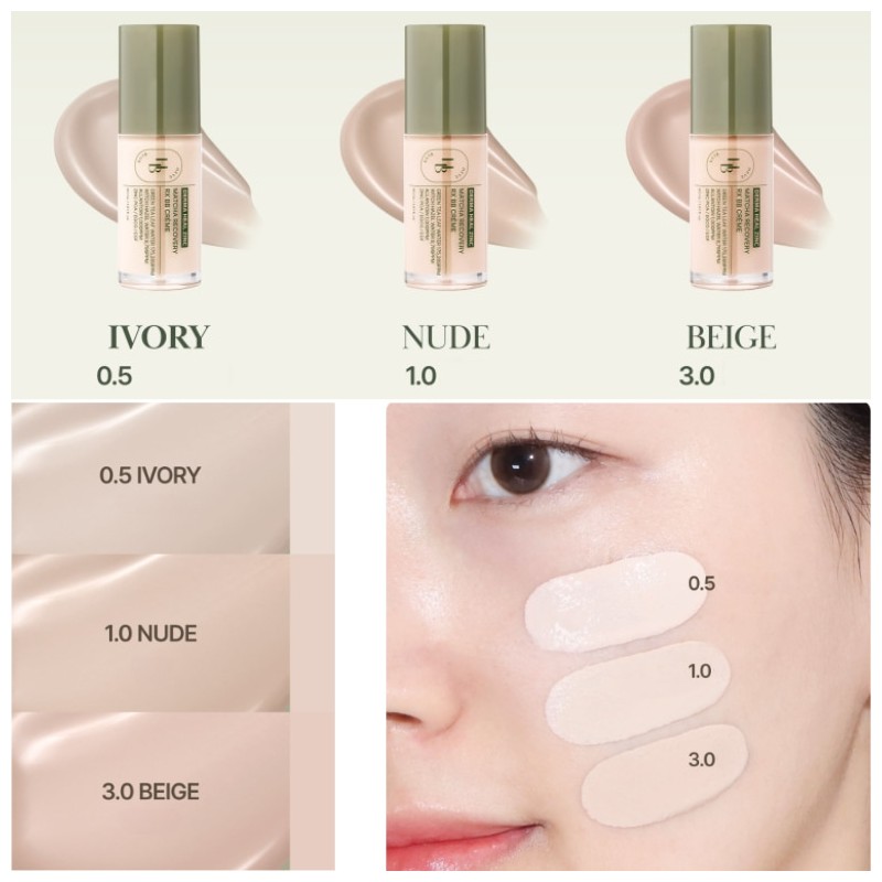 HEVE BLUE Derma Heal Zinc Matcha Recovery BB Cream 30ml,