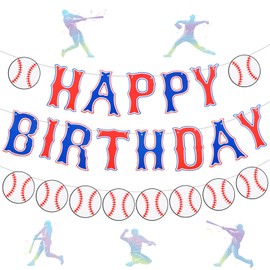 Baseball Birthday Banner Set Reusable 9.8Ft Baseball Happy Birthday Banner Decorations Detachable Baseballs Themed Birthdays Party Banners Decorations Supplies for Baseballs Lover Celebration Party