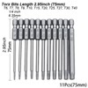 Magnetic Torx Head Screwdriver Bit Set, S2 Steel Long Drill