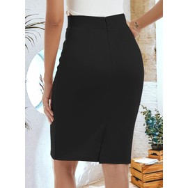 Skirt Women's Knee-Length Summer Skirt Elegant Casual Summer Skirts Skirts for Women, black, L
