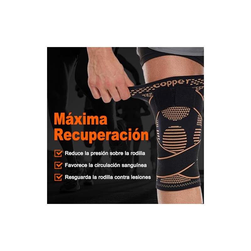 Rodilleras Gym con Fibra de Cobre 2 Piezas