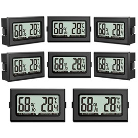 Pixelure Thermometer Hygrometer Humidity Meter Mini Digital Temperature Room Thermometer for Indoor Greenhouses Gardens Pack of 8
