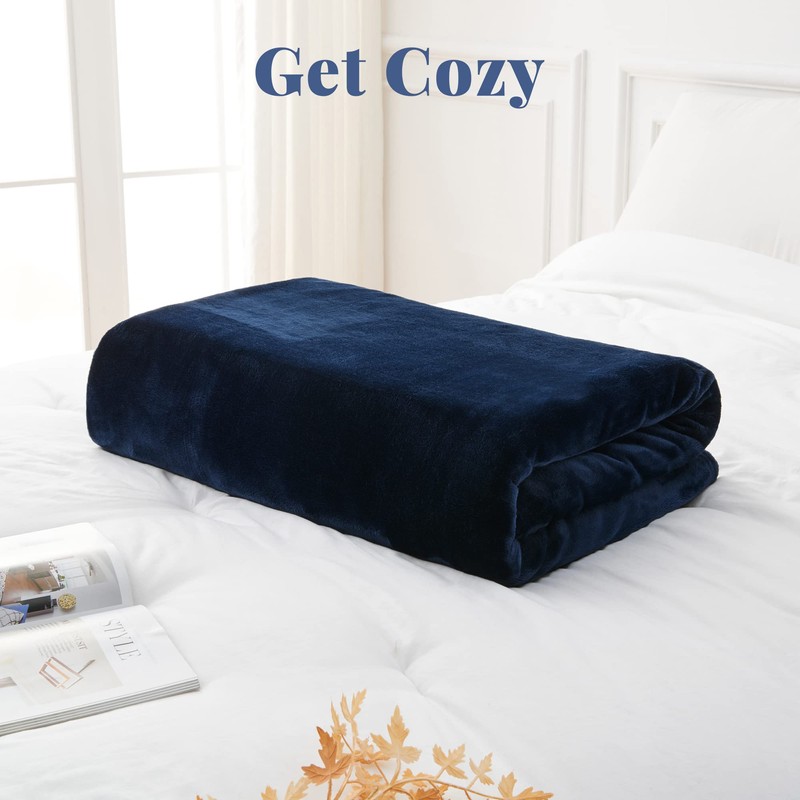 LINENOVA Fleece Throw Blanket for Couch, Sofa, Bed, Soft Lightweight