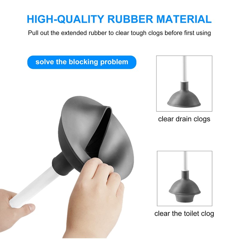 SetSail Toilet Brush and Plunger Set, 2 Packs Toilet Plungers