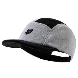 Clape Winter Hats Unisex 5 Panel Cap Short Brim Baseball Cap with Embroidery Adjustable Camper Cap Grey