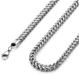 High Polished 5 mm 18 Inches Stainless Steel Franco Chain Necklace Curb Men Women Necklace Jewelry