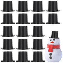 ABOOFAN 50 Pieces Clown Hat Plastic Mini Top Hat Black Caps Mini Decor Kawaii Miniature Hats Black Party Hats Snowman Hats for Crafts Delicate Miniature Hats