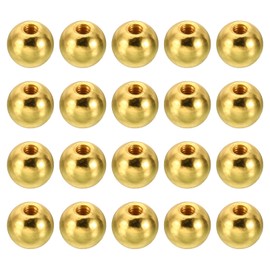 PATIKIL M3 x 9mm Ball Nuts Knob, 20 Pack Steel Drilling Ball Caps Blind Hole Handle Nut Decoration for Furniture Lamp or DIY Project, Electrophoresis Gold