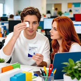 Toallitas Para Párpados 24 Toallitas Refrescantes Limpiadoras Paños Limpiadores de Ojos para Higiene Diaria Viaje Hogar Exterior Oficina Escuela Verano Playa Gimnasio