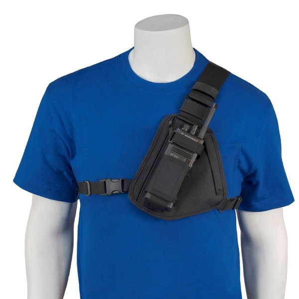 HOLSTERGUY RCH-101B Chest Harness Pack with Adjustable Single Radio Pouch