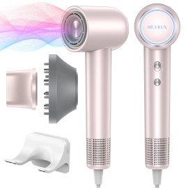 High-Speed Ionic Hair Dryer 150,000 RPM Professional Blow Dryer Lightweight Low Noise Smart Temperature Control 4 Heat Modescolor: Pink, plug type: Us Plug, Voltage (V): 110-120 V