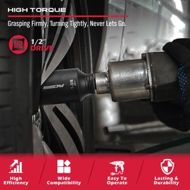 3/8" Drive Impact Socket Set - 49-Piece SAE (5/16 to 3/4 inch) and Metric (8-22mm) Sizes with Extension Bars and Universal Joint Standard & Deep CR-V Material for High Durability Impact Wrench